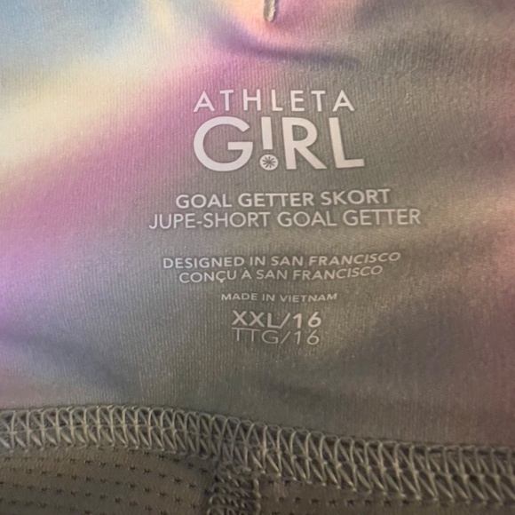 NWT Athleta Girl Goal Getter Short size XXL/16 athletic pastel pink yellow green - Picture 5 of 7